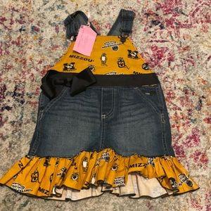 Adorable Missouri/Mizzou Tigers overalls 2T NWT
